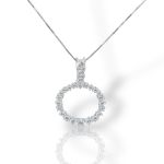 Κολιέ  απο επιπλατινωμένο ασήμι 925° & λευκά ζιργκόν (code SHK001581)