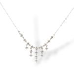 Κολιέ  απο επιπλατινωμένο ασήμι 925° & λευκά ζιργκόν (code SHK001674)