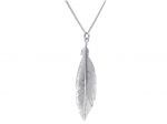  Platinum plated silver 925° Feather necklace (code S218666)