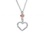 Platinum plated silver 925° heart necklace (code S233546)