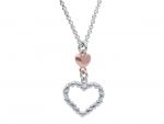 Platinum plated silver 925° heart necklace (code S233546)