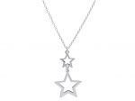 Platinum plated silver 925° necklace with stars (code S233629)