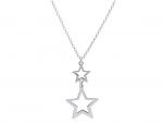 Platinum plated silver 925° necklace with stars (code S233629)