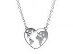 Platinum plated silver 925° heart necklace (code S234185)