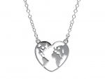  Platinum plated silver 925° heart necklace (code S234185)