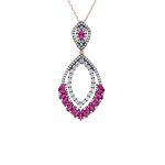 Κολιέ απο επιχρυσωμένο ροζ ασήμι 925° (code S239977)