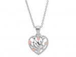  Platinum plated silver 925° heart necklace with the tree of life (code S249297)