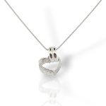 Platinum plated silver 925º heart necklace (code SVX2500863)