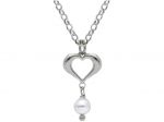   Platinum plated silver 925° heart necklace(code S257348)