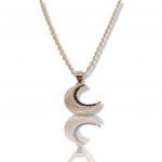 Rose gold plated silver 925° crescent moon necklace (code FC002463)