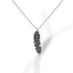 Rose gold plated silver 925° wing necklace with black zircon codeFC003371