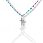 Platinum plated silver 925° with synthetic turquoise stones (code FC007321)