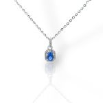 Κολιέ απο επιπλατινωμένο ασήμι με συνθετικές πέτρες (code FC008335)