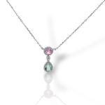 Κολιέ απο επιπλατινωμένο ασήμι με συνθετικές πέτρες (code FC013534)