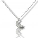 Platinum plated silver necklace with zirconia (code FC010669)
