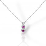 Silver plated necklace with synthetic stones  (code FC011919 )