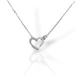 Κολιέ καρδούλα απο ασήμι 925º  επιπλατινωμένο  (code FC012545)
