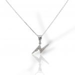 Silver plated necklace with synthetic stones  (code FCM2763 )