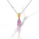 Silver plated necklace with synthetic stones  (code FCM2772)