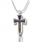 Croce in argento 925° rodiato  (code M2572)