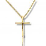 Gold plated silver 925° cross (with chain)  (codeM2575)