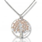 Platinum plated silver 925° necklace with the tree of life (code S218660)