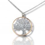 Platinum plated silver 925° necklace with the tree of life (code S232001)