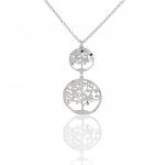 Platinum plated silver 925° necklace with the tree of life (code SHK1361B)