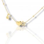 Star necklace with heart in 925º gold-plated silver (SHK905115S)