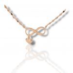 Rose gold silver infinity necklace with a tiny heart (code SHK905128R)