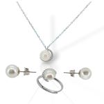 Σετ ασημένιων κοσμημάτων με πέρλα M2821