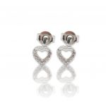 Platinum plated silver 925º heart earrings (code FC001311)