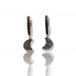 Rose gold plated silver 925º hoop earrings with moon(code FC001559)