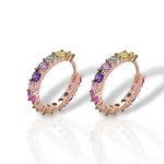 Σκουλαρίκια κρικάκι απο επιχρυσωμένο ροζ ασήμι 925° (code FC002830)