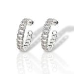 Σκουλαρίκια κρίκοι απο επιπλατινωμένο ασήμι 925° (code FCM002841)