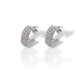 Σκουλαρίκια μισό κρικάκι απο επιπλατινωμένο ασήμι 925° (code H002856)