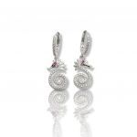 Platinum plated silver 925º hippocampus  earrings (code FC002864)