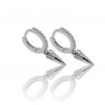 Platinum plated silver 925º hoop earrings (code FC004683)