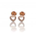 Rose gold plated silver 925º heart earrings (code FC004572)