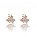 Rose gold plated silver 925º earrings with star (code FC005670)
