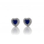 Platinum plated silver 925º heart earrings(code FC006504)