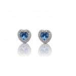 Platinum plated silver 925º heart earrings(code FC006506)