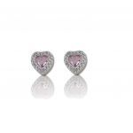 Platinum plated silver 925º heart earrings(code FC006507)