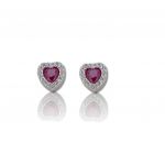 Platinum plated silver 925º heart earrings(code FC006508)