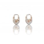 Rose gold plated silver 925º padlock earrings (code FC006801)