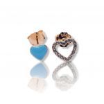 Rose gold plated silver 925º heart earrings(code FC007420A)