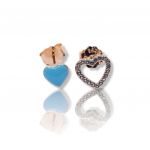 Rose gold plated silver 925º heart earrings(code FC007420A)