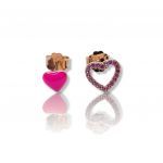 Rose gold plated silver 925º heart earrings (code FC007420F)