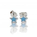 Platinum plated silver 925º earrings with stars  (code FC007467Α)