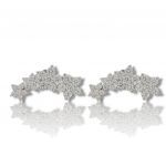 Platinum plated silver 925º flower earrings (code FC007498)